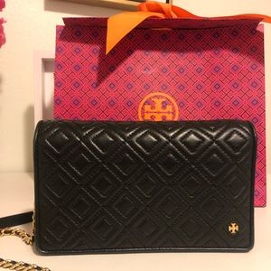 Tory Burch Fleming Flat Wallet Cross-Body Purse